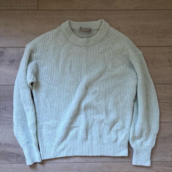 EVERLANE Cocoon Crew Mint Green Alpaca Wool Women's Sweater - Picture 2 of 7